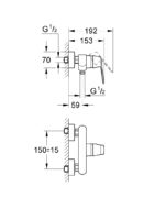 Grohe Eurosmart Cosmopolitan Zuhanycsaptelep (32837000) - Image 2