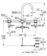 Grohe Concetto 3-Üléses Mosdócsaptelep L-es Méret (20216001) - Image 2