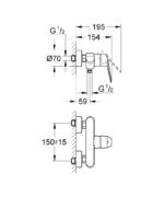 Grohe Eurodisc Cosmopolitan Zuhanycsaptelep (33569002) - Image 3