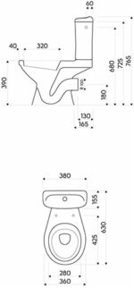 Kolo Idol Monoblokk WC Szett, Hátsó Kifolyású, Mélyöblítésű (19011000) - Image 2