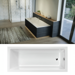 M-Acryl Sandra Slim akril kád Ajándék kádlábbal és peremrögzítővel - 170x70 (12394)