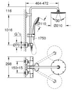 Grohe Euphoria System 210 Termosztátos Zuhanyrendszer (27964000) - Image 2