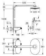 Grohe Rainshower System SmartControl Duo 360 Termosztátos Zuhanyrendszer (26250000) - Image 2