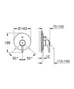 Grohe Concetto Egykaros kádcsaptelep 1/2″ Belső egységgel (32214001) - Image 2