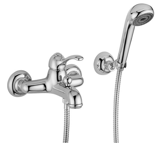 2-3.jpg Bugnatese Lem (1902CR) króm kádcsaptelep Fix tartós zuhanyszettel - Image 1