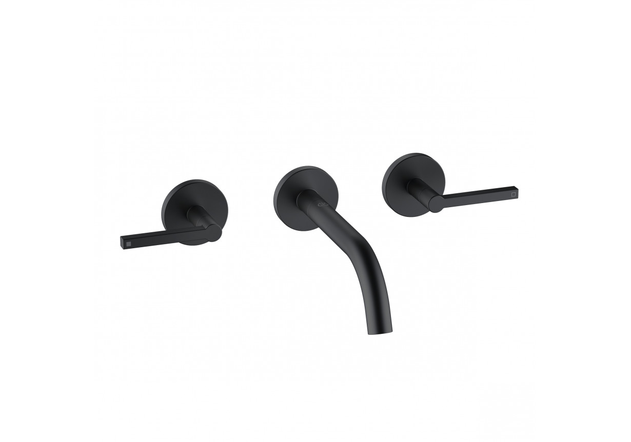 201443915_4c.jpg Kludi Nova Fonte Puristic fali mosdócsaptelep 180mm - Fekete, Matt (201443915) - Image 1