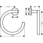 Hansgrohe Logis Universal Törölközőtartó Gyűrű (41724000) - Image 2