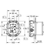 Grohe Rapido T Falba Építhető Termosztátos Belső Egység Csaptelepekhez (35500000) - Image 2