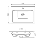 Aqualine Sava 65 Kerámiamosdó, 65x46cm (2065) - Image 5