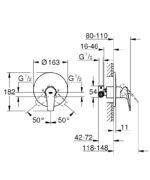 Grohe Bau Flow Zuhanycsaptelep (29112000) - Image 3