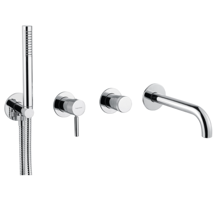 2201CR.png Bugnatese KOBUK Fal alatti kádcsaptelep kézizuhannyal - Króm, Fényes (2201CR) - Image 1