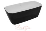 M-acryl Jasmine szabadon álló műmárvány kád 151x72 cm - Fekete (12603)