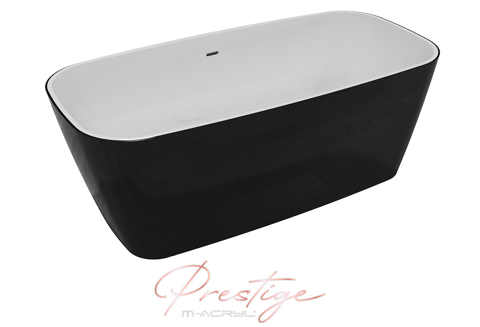 227-9433.jpg M-acryl Jasmine szabadon álló műmárvány kád 151x72 cm - Fekete (12603) - Image 1
