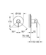 Grohe Plus Fali alatti zuhany csaptelep külső rész (24059003) - Image 2