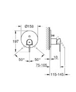 Grohe Plus Fali alatti kád csaptelep külső rész (24060003) - Image 2