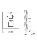 Grohe Grohtherm Cube Termosztátos Fal alatti zuhanycsaptelep 2 irányú váltóval (24154AL0) - Image 2