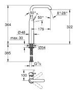 Grohe Essence Mosdócsaptelep XL Brushed Hard Graphite (24170AL1) - Image 2