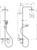 Hansgrohe Vernis Shape Termosztátos Zuhanyrendszer 230, Króm (26319000) - Image 8