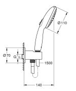 Grohe Tempesta 110 gégecsőcsatlakozós fix zuhanyszett, 2 féle vízsugárral, matt fekete (264062433) - Image 4