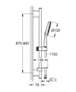 Grohe Rainshower SmartActive 130 Zuhanyszett, 3 féle vízsugárral (26548000) - Image 3