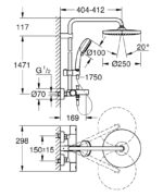Grohe Tempesta Cosmopolitan System 250 Termosztátos Zuhanyrendszer kádtöltővel, matt fekete (266722431) - Image 3