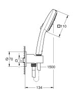 Grohe Tempesta Cube 110 fix zuhanyszett gégecső csatlakozóval, 3 féle vízsugárral (26910003) - Image 5