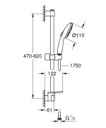 Grohe Tempesta 110 sínes zuhanyszett polc elemmel 60cm, 3 féle vízsugárral (26918003) - Image 5