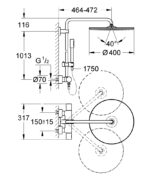 Grohe Rainshower System 400 Termosztátos zuhanyrendszer (27174001) - Image 2