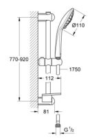 Grohe Euphoria 110 Massage Rudas zuhanygarnitúra, 3 féle vízsugaras kézizuhannyal 900mm - Image 2