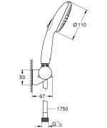 Grohe Tempesta 110 fix zuhanyszett dönthető, 2 féle vízsugárral (27601003) - Image 5