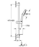 Grohe Tempesta Cube 110 sínes zuhanyszett polc elemmel 60cm, 2 féle vízsugárral (27928003) - Image 5