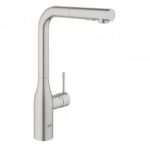 Grohe Essence egykaros konyhai csaptelep kihúzható zuhanyfejjel, Matt Szuperacél (30270DC0)
