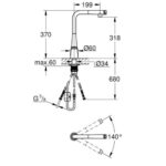 Grohe Zedra SmartControl Mosogató csaptelep, Matt Supersteel (31593DC2) - Image 3
