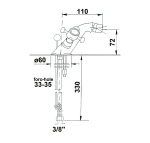 Reitano Antea Bidécsaptelep leeresztővel, bronz - Image 3