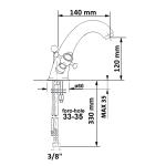 Reitano Antea Mosdócsaptelep leeresztővel, bronz - Image 2