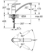 Grohe Eurodisc Mosogató csaptelep (33770001) - Image 2