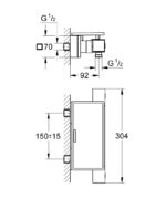 Grohe Grohtherm Cube Termosztátos zuhanycsaptelep polccal (34491000) - Image 2