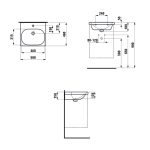 Laufen Lua mosdó 50x46 cm - Egy csaplyukkal, középen, túlfolyóval (H8100810001041) - Image 2