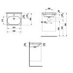 Laufen Lua mosdó szett 55x46cm  2 fiókkal - traffic grey (h6000802661042) - Image 5