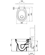 Alföldi Bázis Laposöblítésű Álló WC, Hátsó Kifolyású (4030 00 01) - Image 2