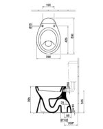 Alföldi Bázis Laposöblítésű Álló WC, Alsó Kifolyású (4032 00 01) - Image 2