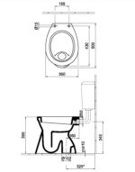 Alföldi Bázis Laposöblítésű Álló WC, Alsó Kifolyású (4037 00 R) Easy Plus Bevonattal - Image 2
