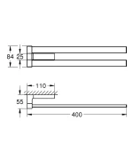 Grohe Selection Cube Dupla Törölközőtartó, 40Cm, Króm (40768000) - Image 4