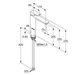 Kludi Ameo Magasított mosdócsaptelep 205 (412960575) - Image 2