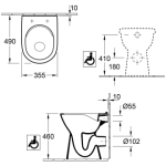Villeroy & Boch ViCare Gyűrű Nélküli Laposöblítésű, Mozgássérült Álló WC (4684R001) - Image 5