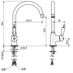 Bugnatese OXFORD Álló magas mosogatócsaptelep leeresztő nélkül Matt fekete - Image 2