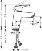 Hansgrohe Logis 70 Mosdócsaptelep, Click-Clack Leeresztővel (71077000) - Image 2