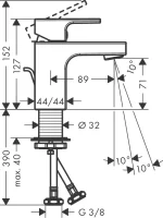 Hansgrohe Vernis Shape Mosdócsaptelep 70, Automata Lefolyóval, Króm (71560000) - Image 2