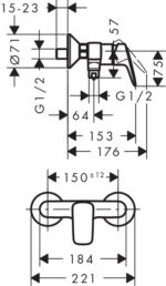 Hansgrohe Logis Zuhanycsaptelep, Króm (71600000) - Image 2