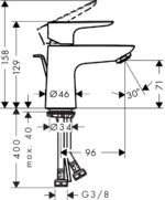 Hansgrohe Talis E Mosdócsaptelep 80, Automata Lefolyógarnitúrával, Króm (71700000) - Image 2